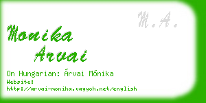 monika arvai business card
