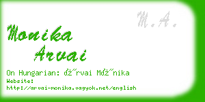 monika arvai business card